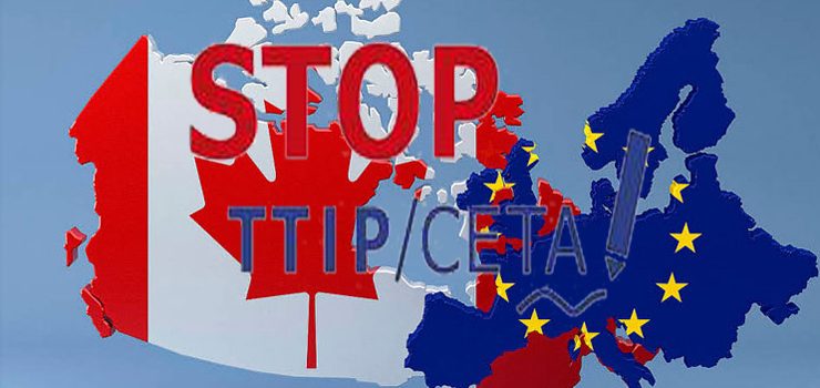 Mobilización en contra do CETA