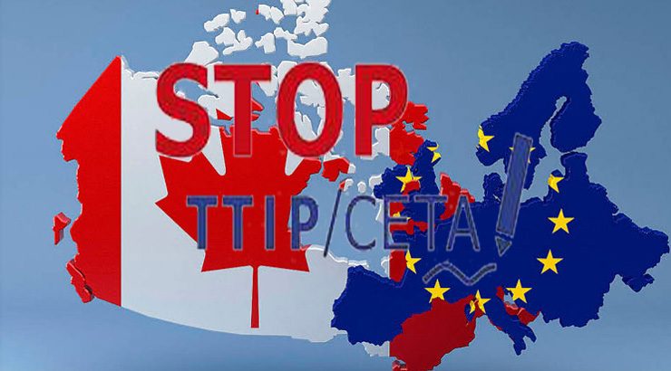 Mobilización en contra do CETA