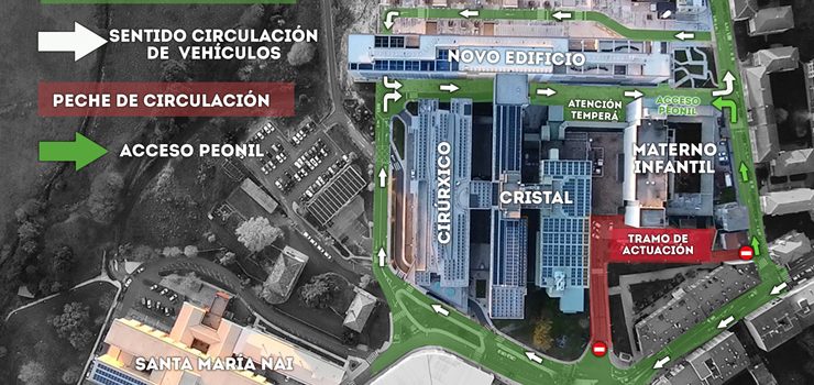 A circulación e o acceso ao hospital sofren modificacións