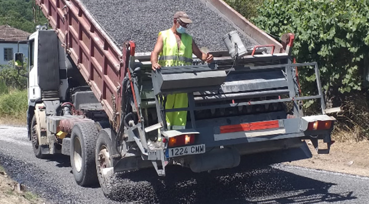 Obras na estrada de Bande