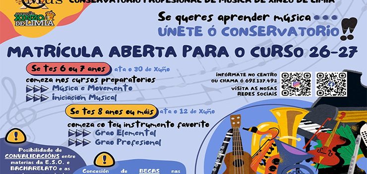 O Conservatorio de Xinzo de Limia abre o prazo de matrícula O Conservatorio de Xinzo de Limia abre o prazo de matrícula